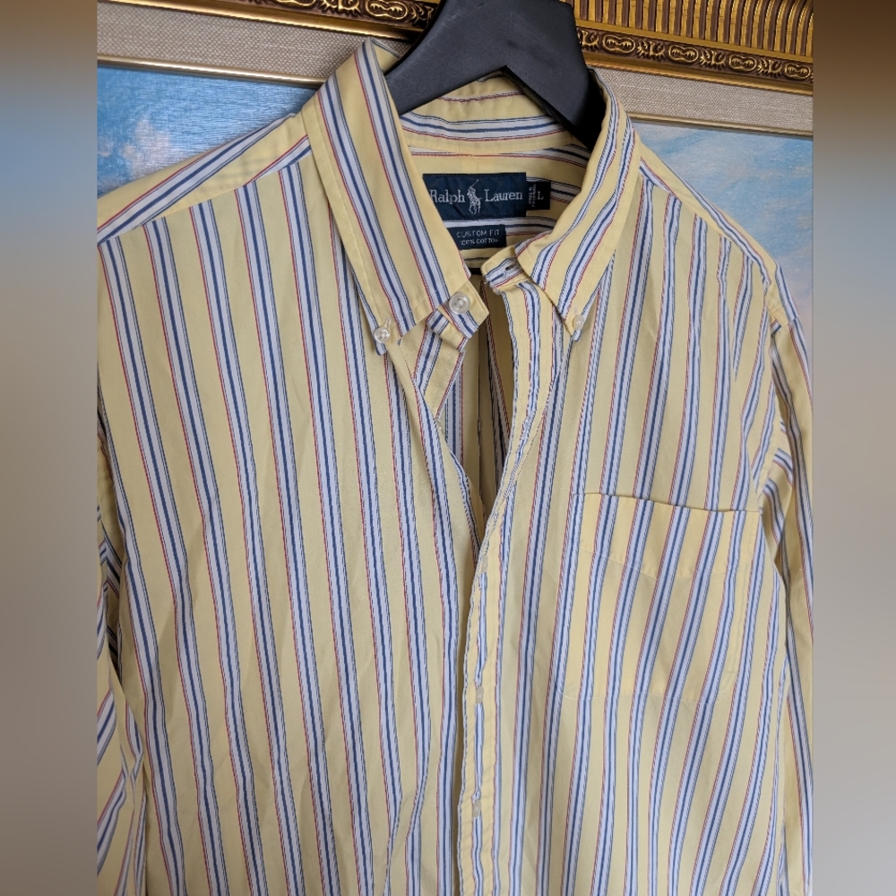 Vintage Ralph Lauren Yellow and Blue Stripes